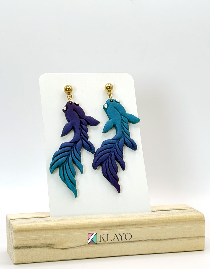 Azure Koi Statement Earrings