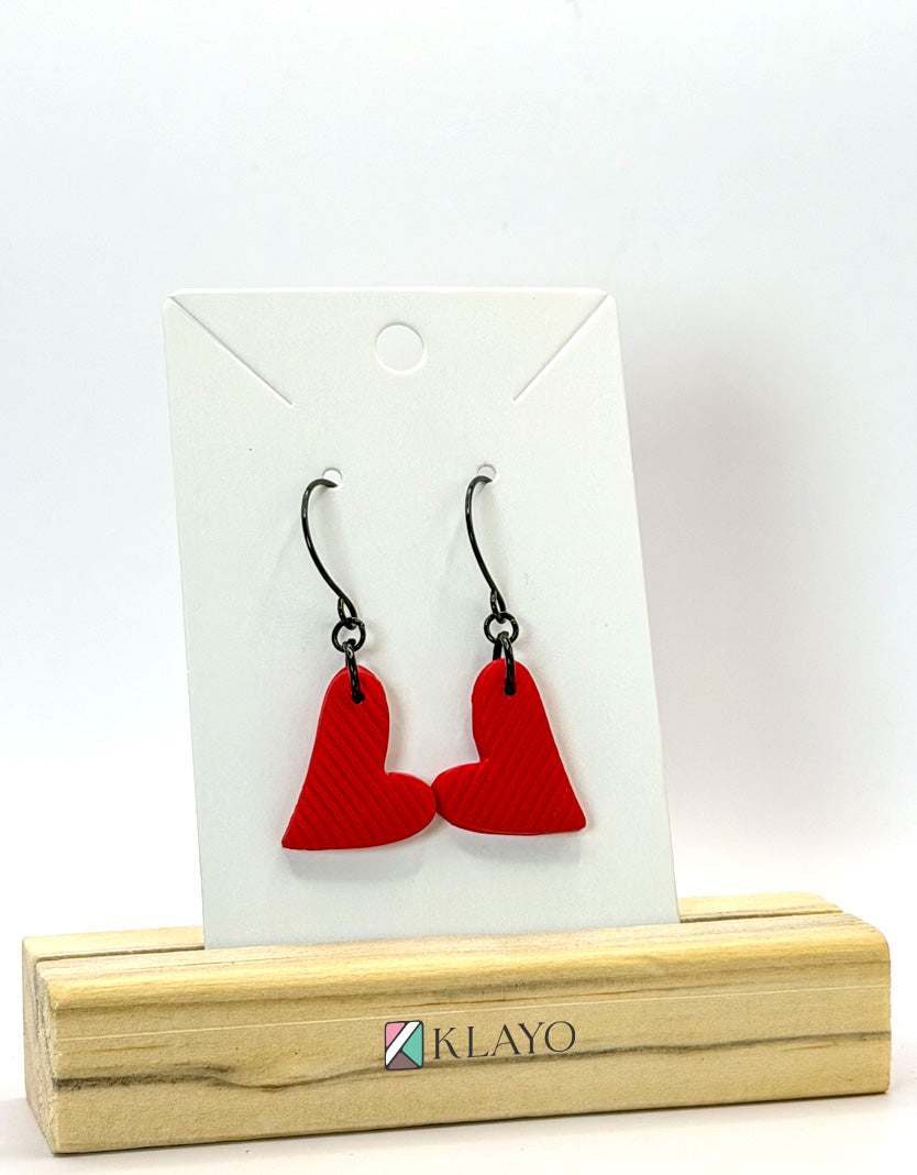 Crimson Pulse Heart Earrings