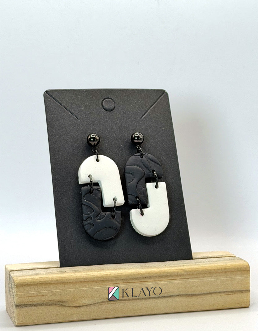 Monochrome Apex Statement Earrings