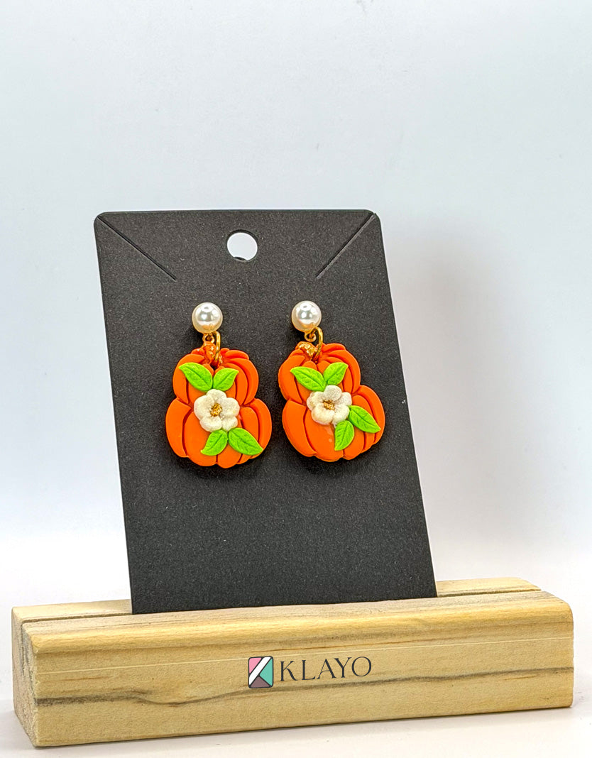 Autumn Bloom Pumpkin Earrings