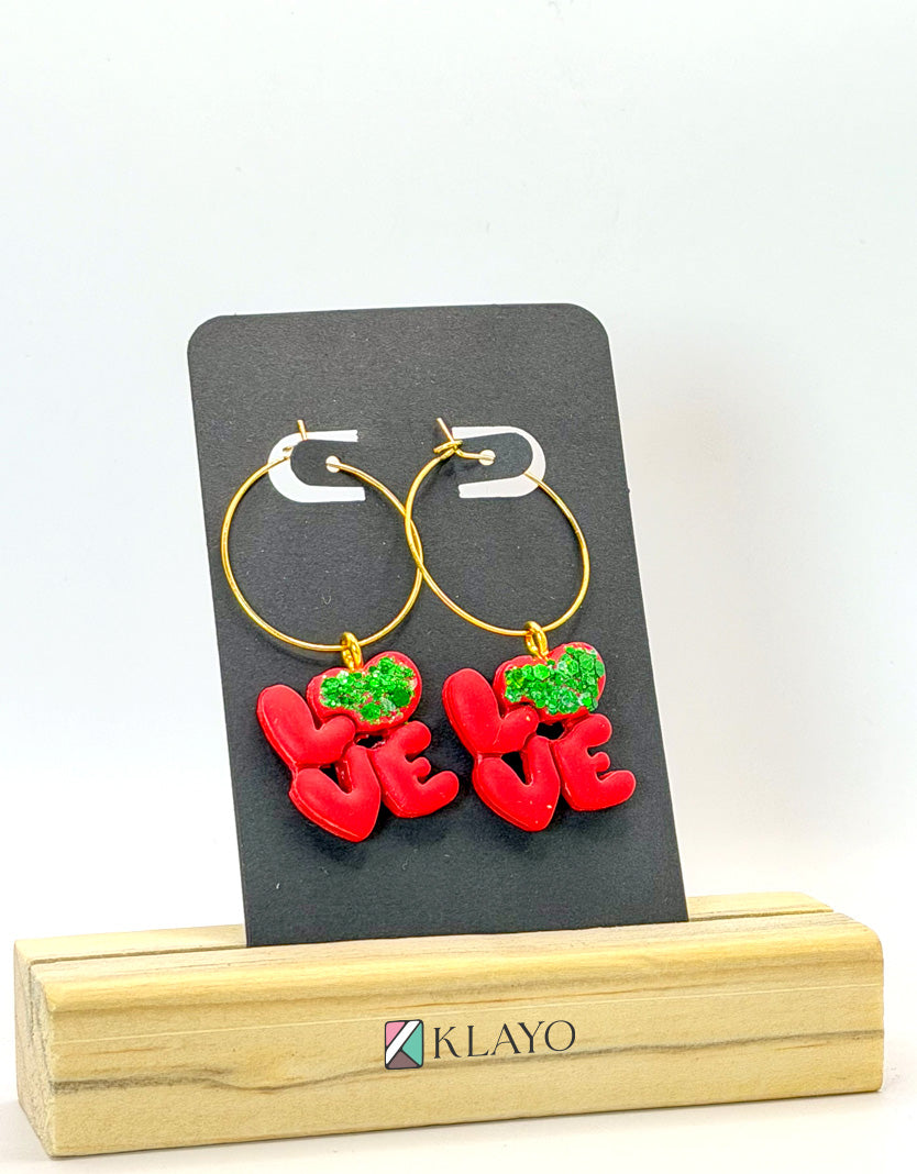 Festive Love Hoop Earrings